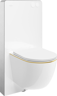 Mexen Lena WC surface-mounted set with Tex Air G pneumatic frame with toilet bowl and soft-close seat, white/gold