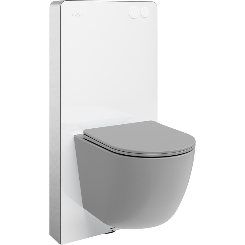 Mexen Lena WC Surface-mounted Set with Pneumatic Frame Tex Air G with Toilet Bowl and Soft-close Seat, Light Gray Matte