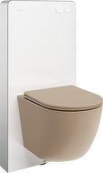 Mexen Lena WC Surface Mount Set Pneumatic Frame Tex Air G with Toilet Bowl and Soft-Close Seat, Matt Cappuccino