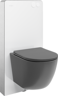 Mexen Lena Surface-mounted WC set with pneumatic Tex Air G frame, WC bowl, and soft-close seat, dark gray matte