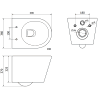 Mexen Rico surface-mounted WC set with pneumatic Tex Air G frame, WC Tornado bowl and white soft-closing seat