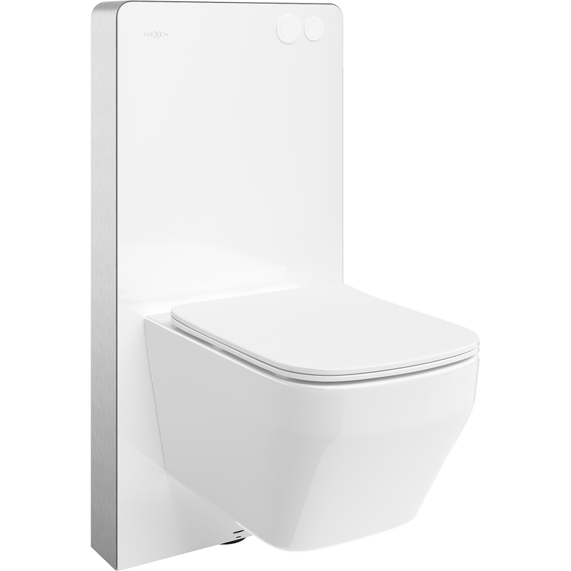 Mexen Riva surface-mounted toilet set Tex Air G pneumatic frame with Tornado toilet bowl and soft-close seat white