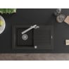 Mexen Pablo 1-bowl granite sink with drainer and kitchen faucet Duero, black/gold metallic - 6510-75-671600-00