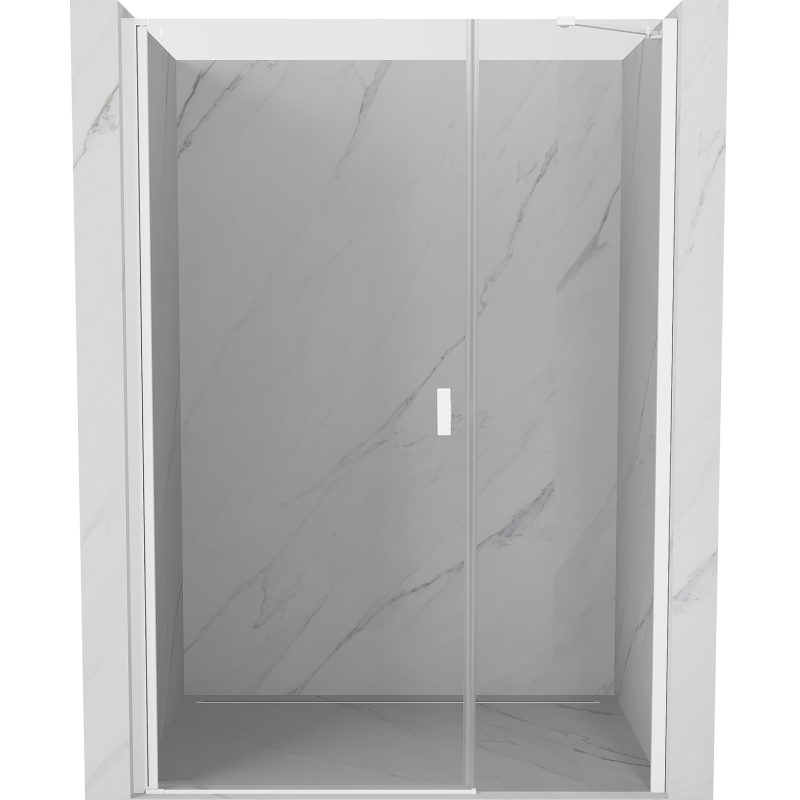 Mexen Mist-B swing shower door 100 cm, transparent, white - 8A2-100-001-20-00