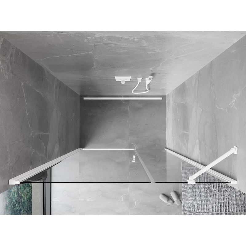 Mexen Mist-B swing shower door 105 cm, transparent, white - 8A2-105-001-20-00
