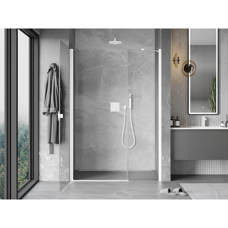Mexen Mist-B swing shower door 110 cm, transparent, white - 8A2-110-001-20-00