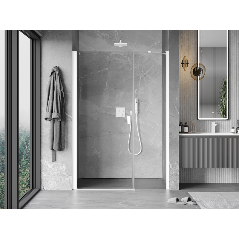 Mexen Mist-B swing shower door 110 cm, transparent, white - 8A2-110-001-20-00