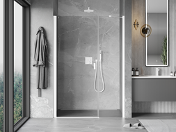 Mexen Mist-B swing shower door 115 cm, transparent, white - 8A2-115-001-20-00