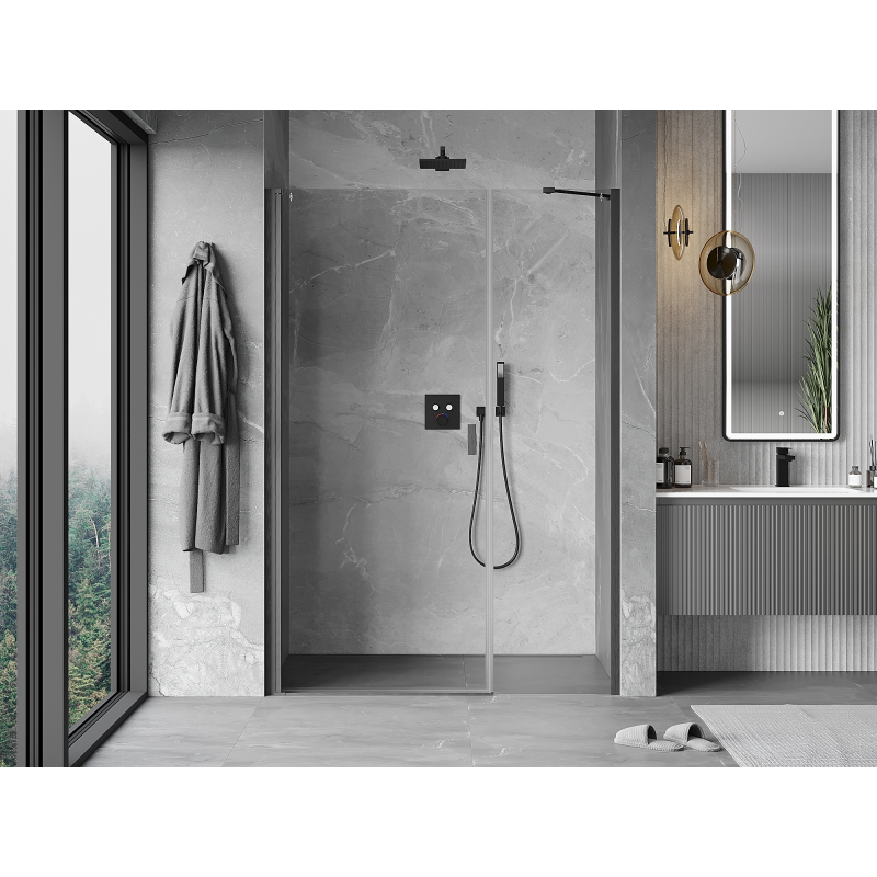 Mexen Mist-B swing shower door 100 cm, transparent, gun gray brushed - 8A2-100-001-66-00