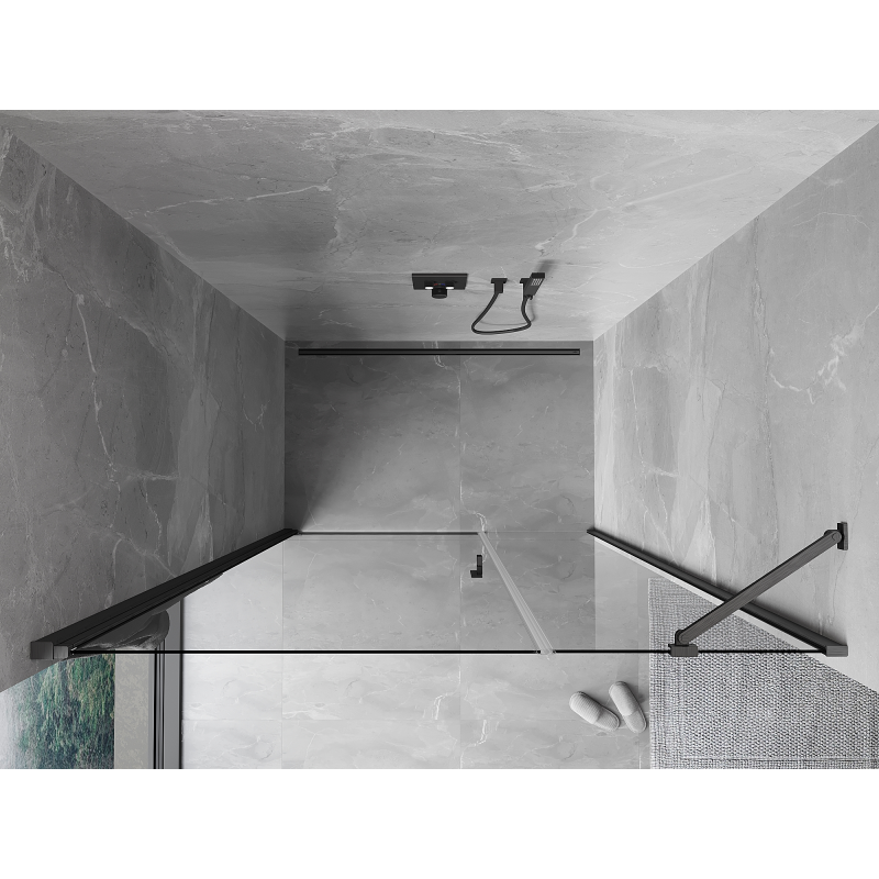 Mexen Mist-B swing shower door 100 cm, transparent, gun gray brushed - 8A2-100-001-66-00