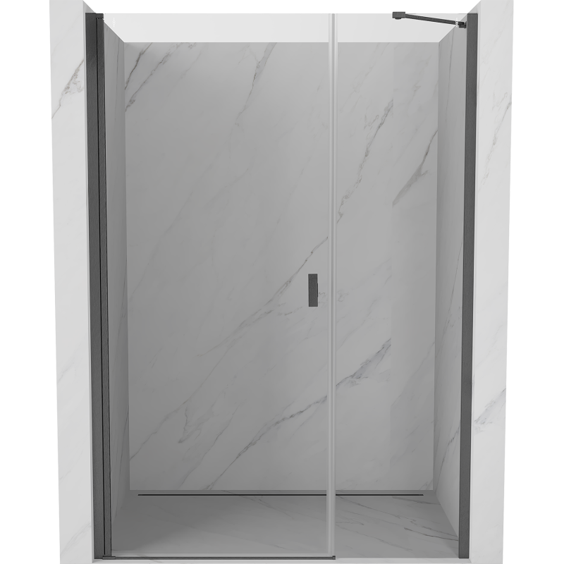 Mexen Mist-B pivot shower door 110 cm, transparent, brushed gun gray - 8A2-110-001-66-00