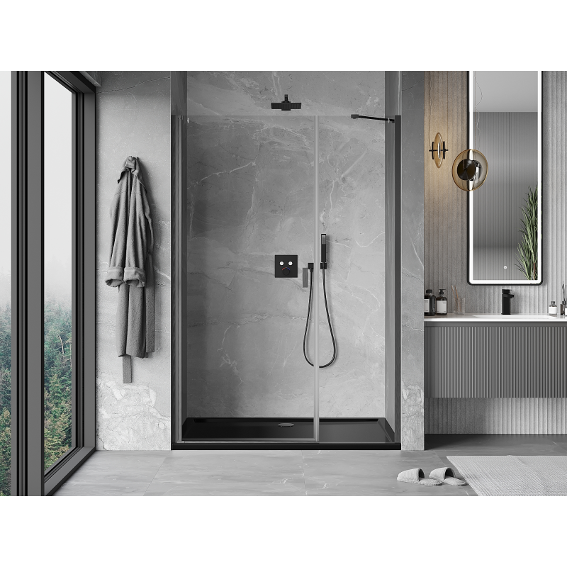 Mexen Mist-B swing shower doors 120 cm, transparent, brushed gun gray - 8A2-120-001-66-00