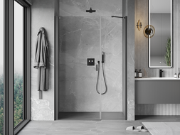 Mexen Mist-B swing shower door 115 cm, transparent, gun metal - 8A2-115-001-95-00