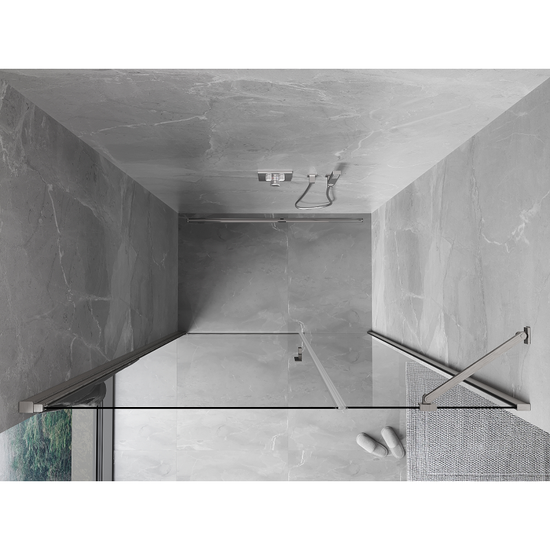 Mexen Mist-B hinged shower door 120 cm, transparent, brushed nickel - 8A2-120-001-97-00