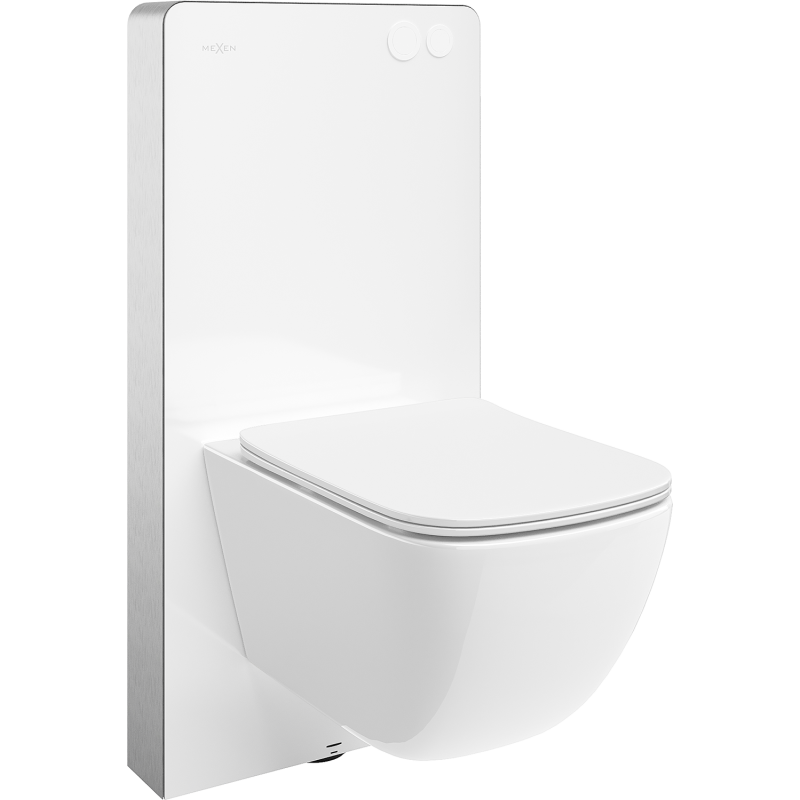 Mexen Timo WC Surface-Mounted Kit with Pneumatic Frame Tex Air G, Tornado Toilet Bowl, Soft-Close Seat, White - 615030650200TA