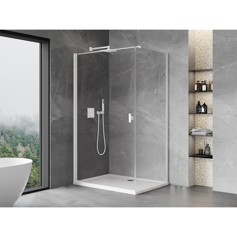 Mexen Mist-B hinged shower cabin 90 x 80 cm, transparent, white - 8A2T-090-080-20-00