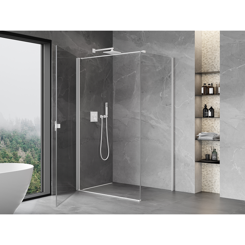 Mexen Mist-B hinged shower cabin 90 x 80 cm, transparent, white - 8A2T-090-080-20-00
