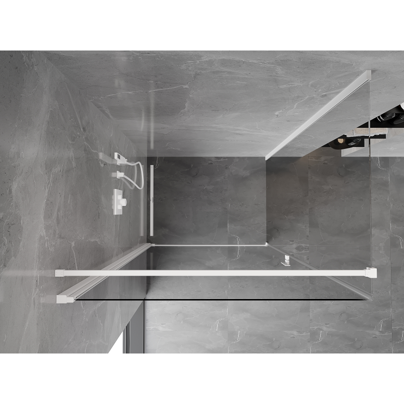Mexen Mist-B hinged shower cabin 90 x 80 cm, transparent, white - 8A2T-090-080-20-00