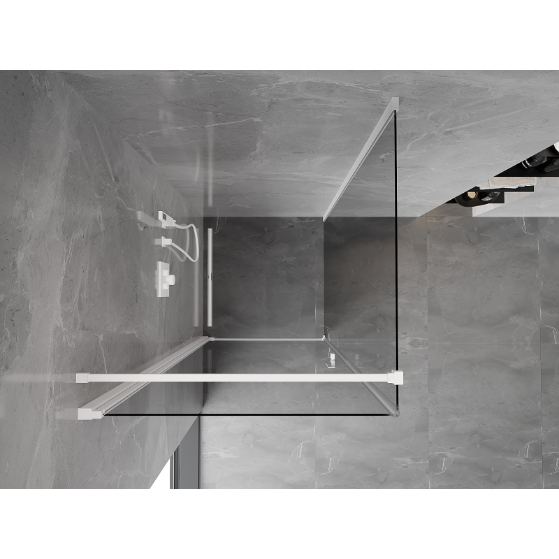 Mexen Mist-B swing shower cabin 100 x 100 cm, transparent, white - 8A2T-100-100-20-00