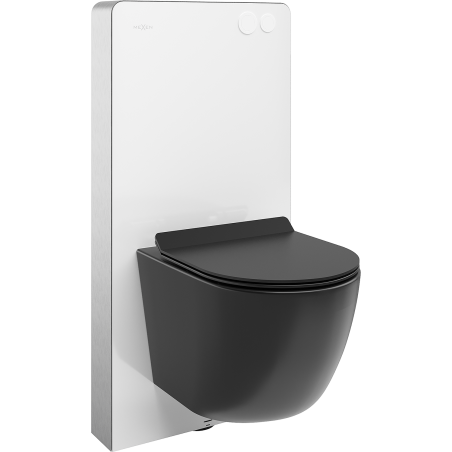 Mexen Lena surface-mounted WC set with pneumatic frame Tex Air G with toilet bowl and soft-close seat, black matte
