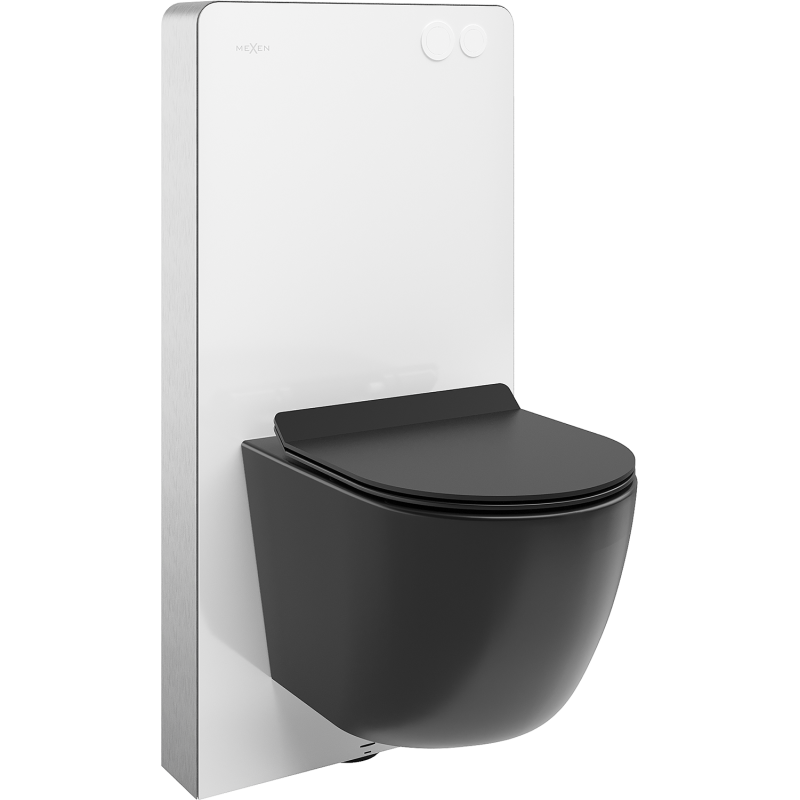Mexen Lena Tex Air G Pneumatic Frame WC Surface-Mounted Set with Tornado WC Bowl and Soft-Close Seat, Matte Black