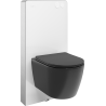 Mexen Carmen WC Flush-Mounted Set with Pneumatic Frame Tex Air G with Tornado WC Bowl and Soft-Close Seat, Black Matte