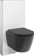 Mexen Carmen WC Flush-Mounted Set with Pneumatic Frame Tex Air G with Tornado WC Bowl and Soft-Close Seat, Black Matte