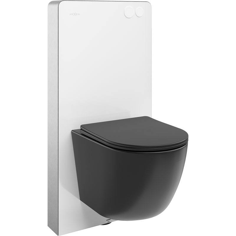 Mexen Lena WC Surface-Mount Kit Pneumatic Frame Tex Air G with WC Bowl and Soft-Close Seat, Matte Black - 615030221085A-20