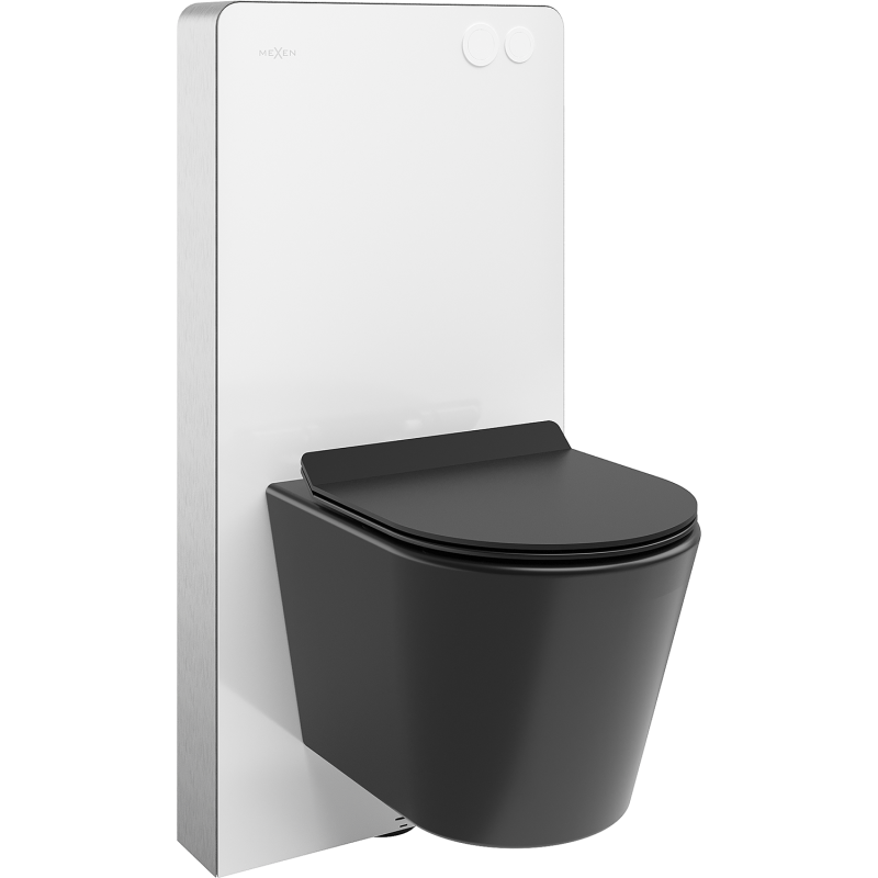 Mexen Rico Surface-mounted WC set with Tex Air G pneumatic frame, WC bowl and soft-close seat, black matte - 615030720185A-20