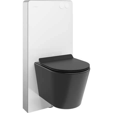 Mexen Rico Surface-mounted WC set with Tex Air G pneumatic frame, WC bowl and soft-close seat, black matte - 615030720185A-20
