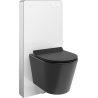 Mexen Rico Surface-mounted WC set with Tex Air G pneumatic frame, WC bowl and soft-close seat, black matte - 615030720185A-20
