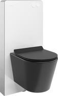 Mexen Rico Surface-mounted WC set with Tex Air G pneumatic frame, WC bowl and soft-close seat, black matte - 615030720185A-20