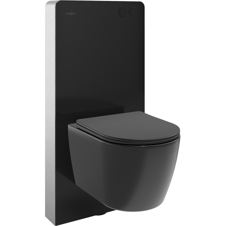 Mexen Carmen surface-mounted WC kit Tex Air G pneumatic frame with Tornado WC bowl and soft-close seat, black matte