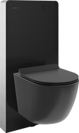 Mexen Lena WC Surface-Mounted Set Tex Air G with Pneumatic Frame, Tornado Toilet Bowl, and Soft-Close Seat, Black Matte
