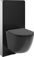 Mexen Lena surface-mounted WC set pneumatic frame Tex Air G with WC bowl and soft-close seat, black matte - 615030221085A-70