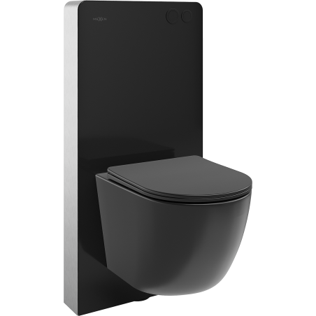 Mexen Lena WC Surface-Mounted Set with Tex Air G Pneumatic Frame, WC Tornado Bowl, and Soft-Close Seat, Matte Black