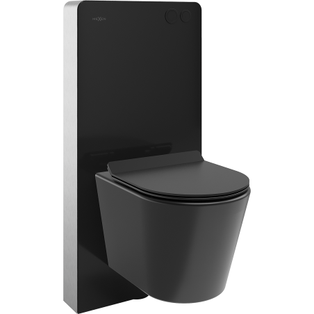 Mexen Rico Surface Mounted WC Set with Tex Air G Pneumatic Frame, Toilet Bowl, and Soft-Close Seat, Matte Black