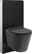 Mexen Rico wall-mounted WC set with Tex Air G pneumatic frame, Tornado WC bowl, and soft-close seat, matte black