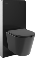 Mexen Rico surface-mounted WC set pneumatic frame Tex Air G with toilet bowl and soft-close seat, black matte - 615030721085A-70