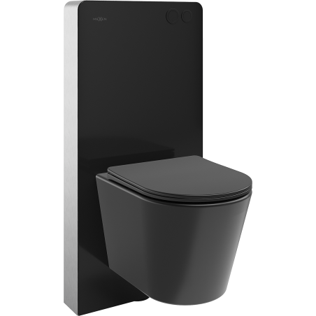 Mexen Rico WC Surface-Mounted Set with Pneumatic Frame Tex Air G, Tornado WC Bowl and Soft-Close Seat, Black Matte