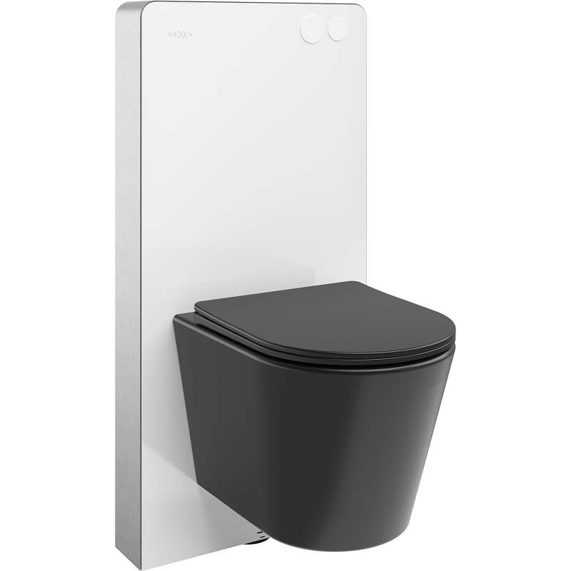 Mexen Rico surface-mounted WC set with Tex Air G pneumatic frame, black matte toilet bowl and soft-close seat - 615030721085A-20