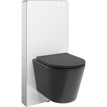 Mexen Rico surface-mounted WC set with Tex Air G pneumatic frame, black matte toilet bowl and soft-close seat - 615030721085A-20
