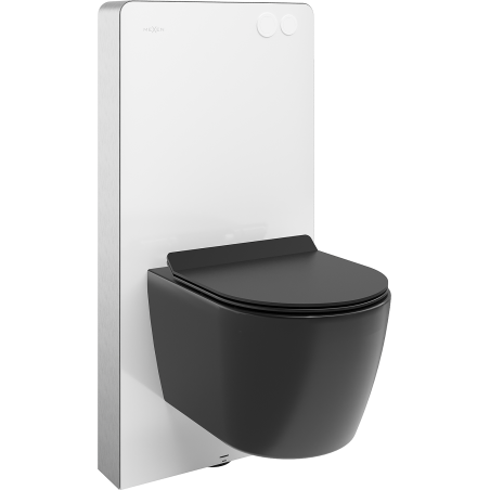 Mexen Carmen surface-mounted WC set Tex Air G pneumatic frame with WC bowl and soft-close seat, black matte - 615030880185A-20