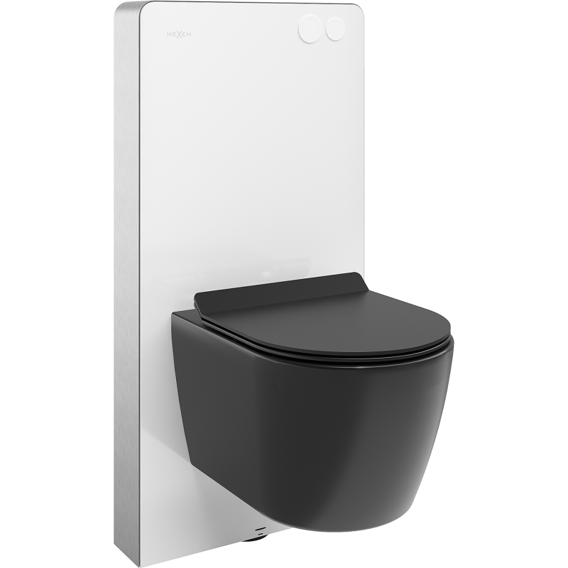 Mexen Carmen surface-mounted WC set with Tex Air G pneumatic frame, Tornado WC bowl, and soft-closing seat, matte black
