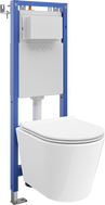 Mexen Rico WC Concealed Cistern Set Narrow Frame, Corner Tex W with Tornado WC Bowl and Soft-Close Seat, White - 610530720500T