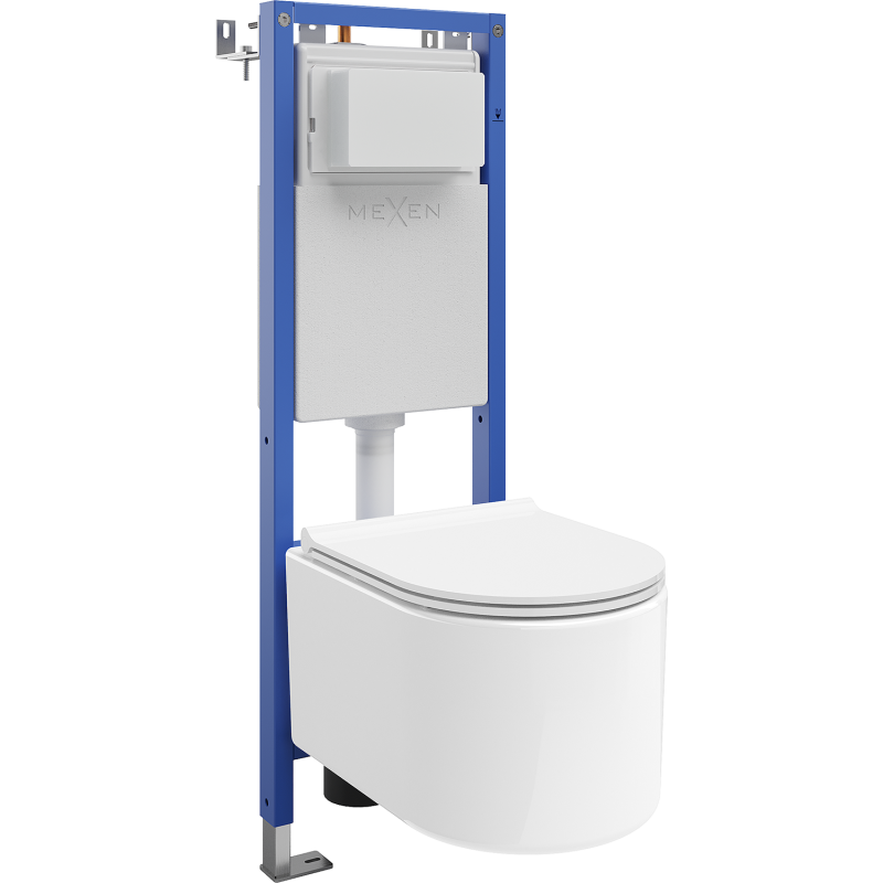 Mexen Sofia concealed toilet system narrow, corner Tex W with WC Tornado bowl and soft-close seat, white - 610530540500T