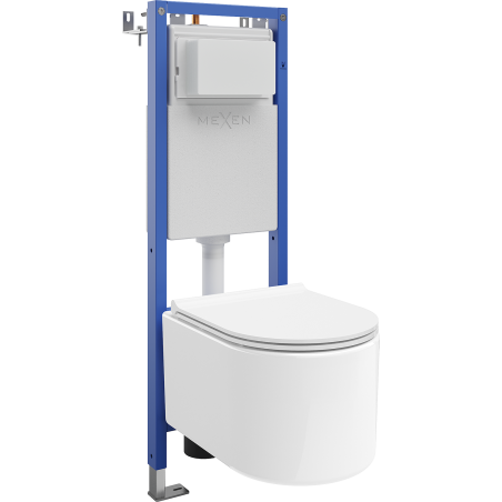 Mexen Sofia concealed toilet system narrow, corner Tex W with WC Tornado bowl and soft-close seat, white - 610530540500T