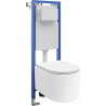 Mexen Sofia concealed toilet system narrow, corner Tex W with WC Tornado bowl and soft-close seat, white - 610530540500T