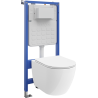 Mexen Lena WC Concealed Set Tex Slim Frame with WC Bowl 2.0 and Soft-Close Seat, White - 61003022L4000