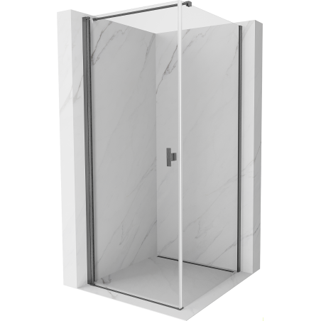 Mexen Mist-B hinged shower cabin 80 x 80 cm, transparent, gun gray brushed - 8A2T-080-080-66-00